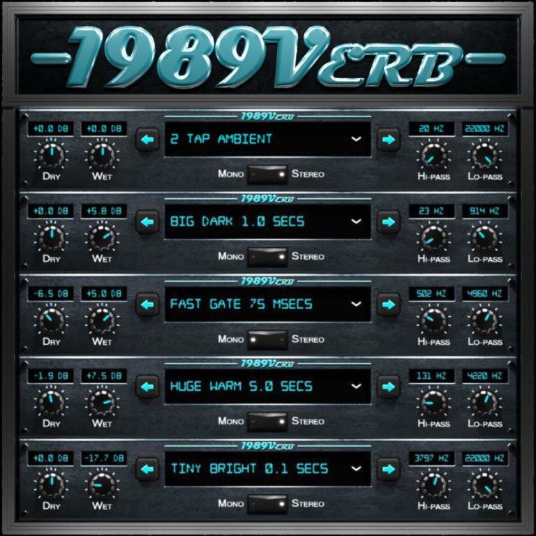 UGRITONE – 1989Verb x64, x86 VST, VST3, AAX