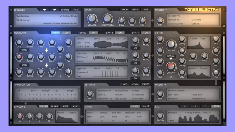 Tone2 – Electra 3 v3.1.0 STANDALONE, VSTi, VSTi3 x64